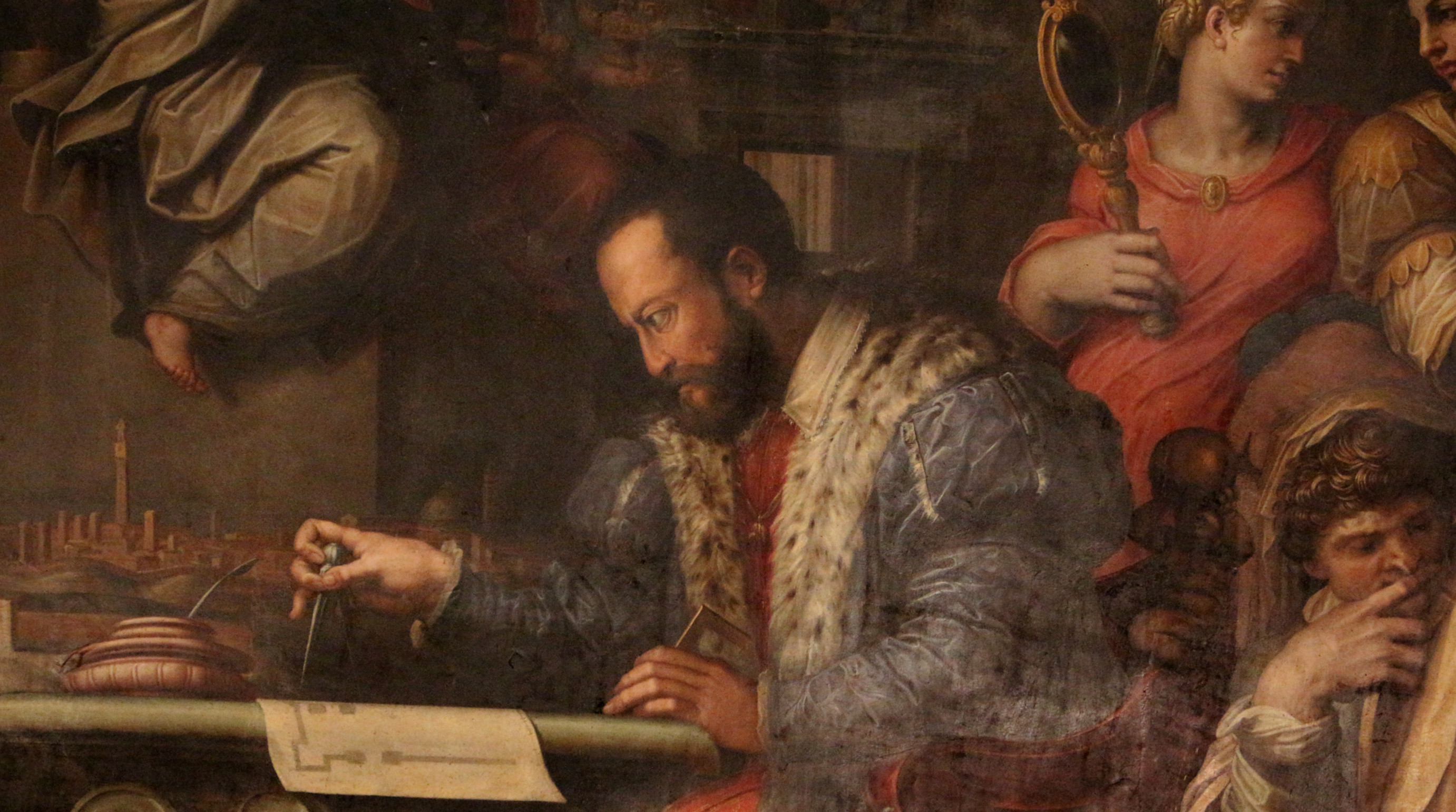 Giorgio Vasari e aiuti, Cosimo I studia la presa di Siena (1563-65).