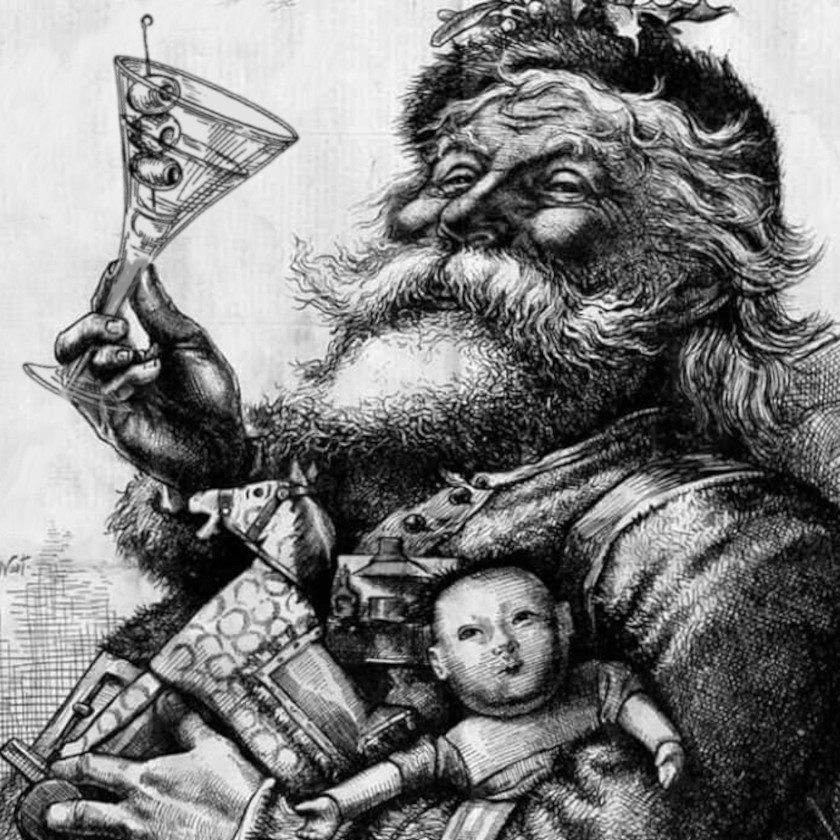 Babbo Natale Cin Cin (reinterpretazione da Thomas Nast, 1881).