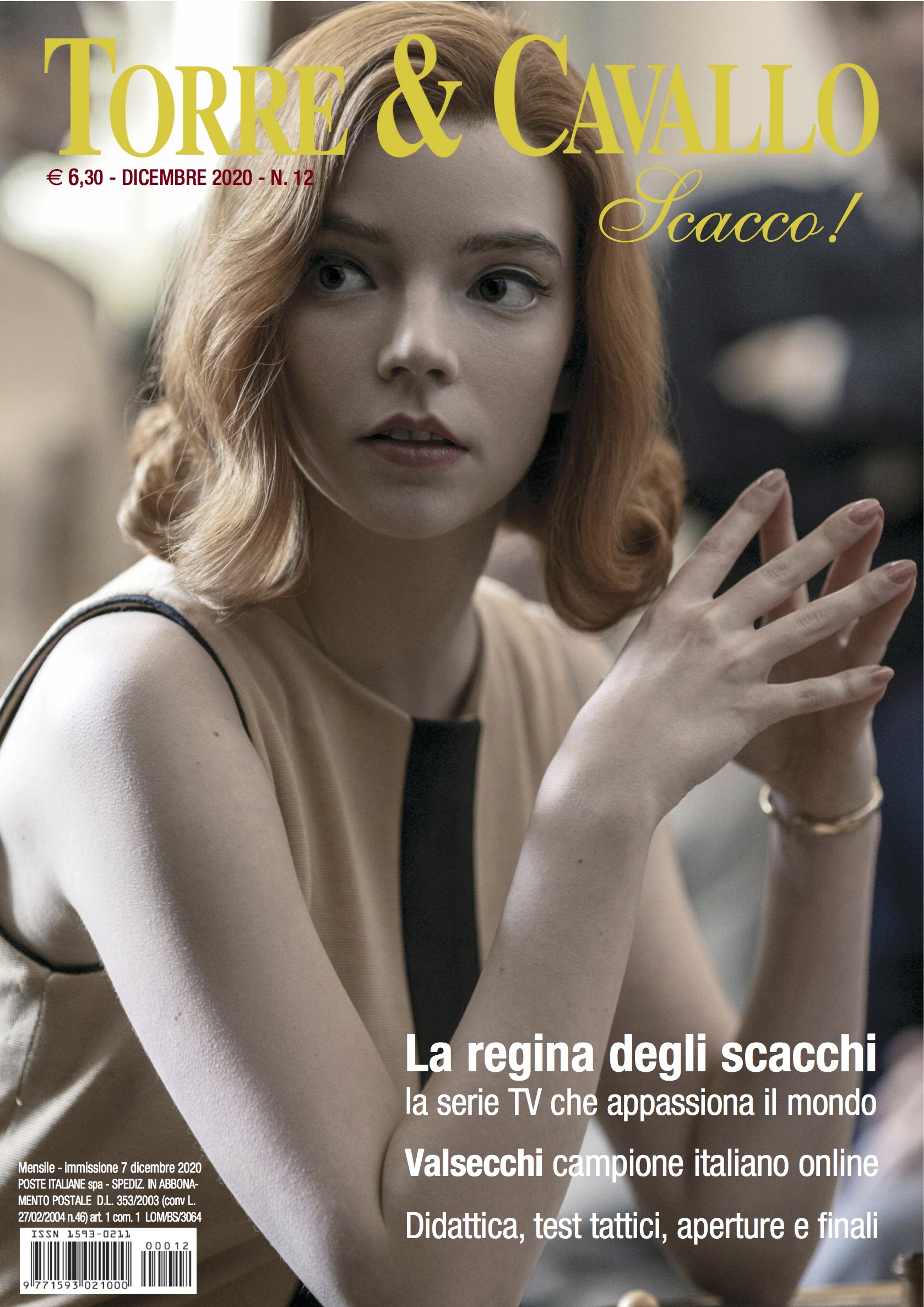 La copertina del numero di dicembre di Torre e Cavallo, Scacco!