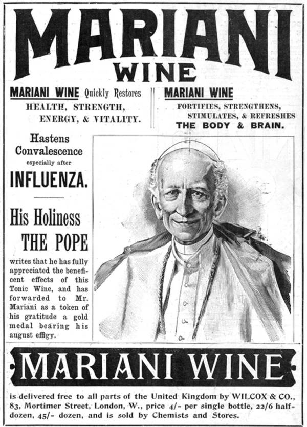 Vin Mariani Medaglia d'Oro di papa Leone XIII.