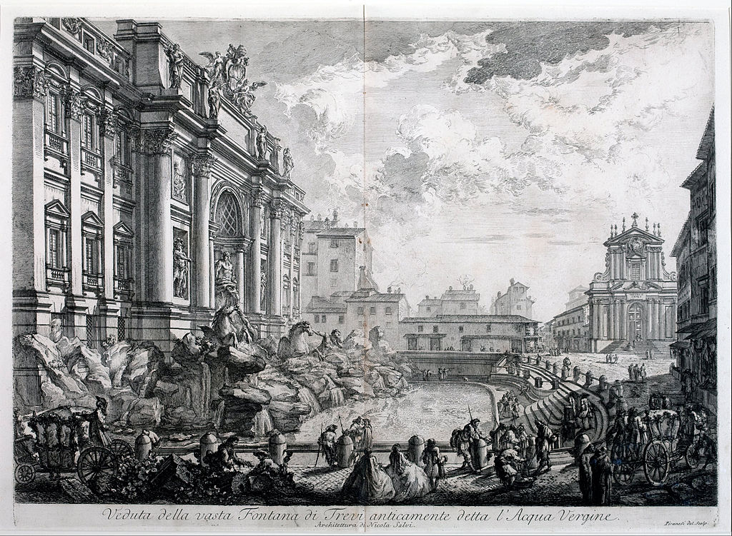 Giambattista Piranesi, dalle Vedute di Roma, la Fontana di Trevi (fonte wikipedia.it).