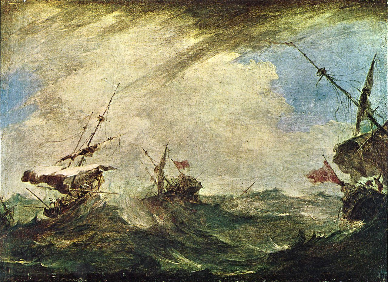 Francesco Guardi, Tempesta di mare (circa 1765/70. Pinacoteca del Castello Sforzesco, Milano; fontecommons.wikimedia.org).