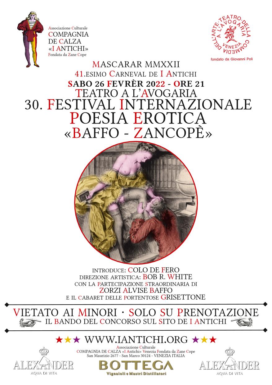 Locandina di Concorso del 30.esimo Festival di Poesia Erotica - I Antichi.