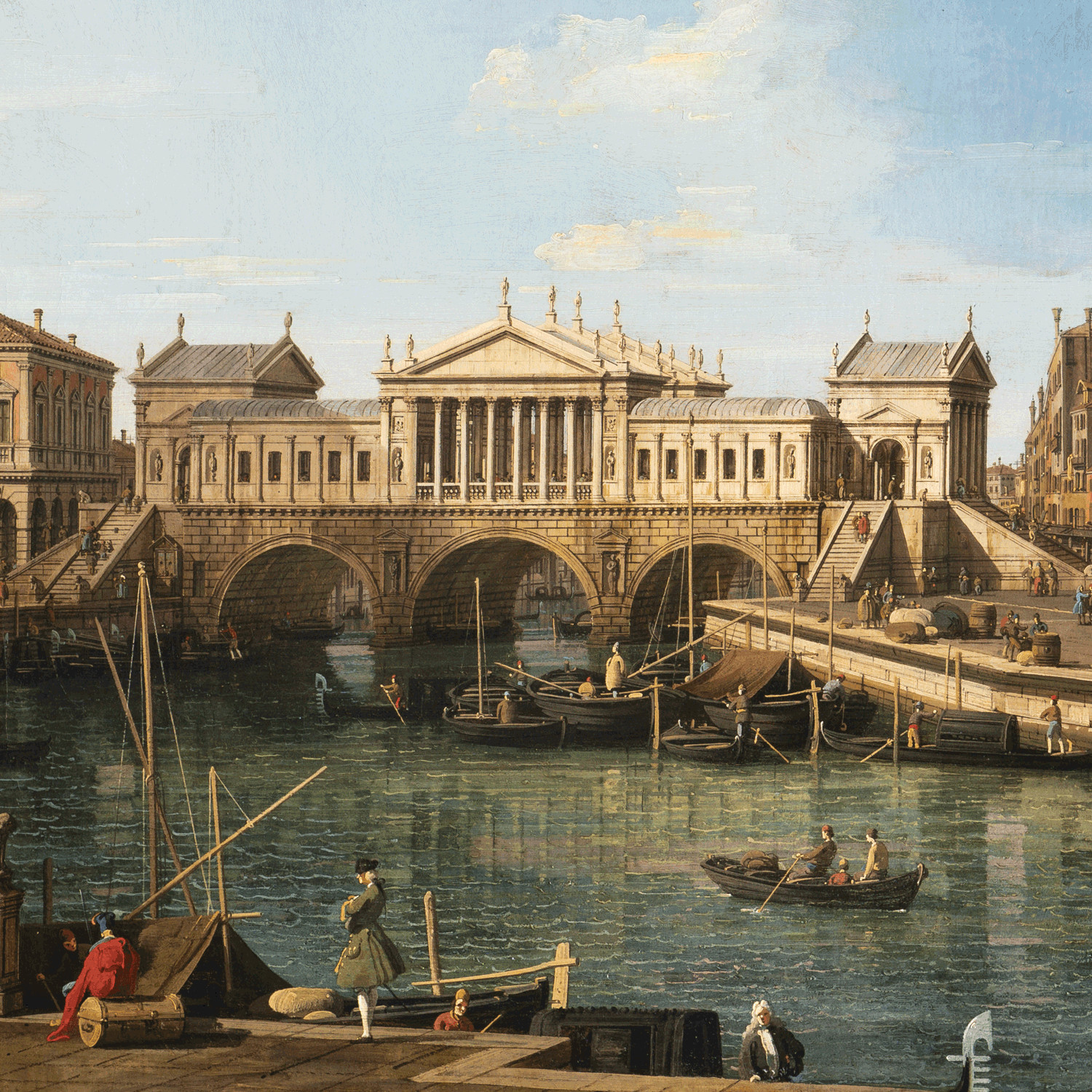 Canaletto, Capriccio con edifici palladiani (dettaglio, ca 1756-1759; olio su tela; 58×82 cm; Galleria nazionale, Parma, fonte: it.wikipedia.org). 