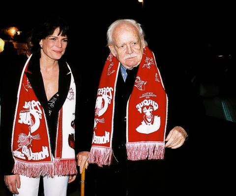 Il Principe Ranieri con la figlia Stéphanie al Festival del Circo di Montecarlo nel 2005