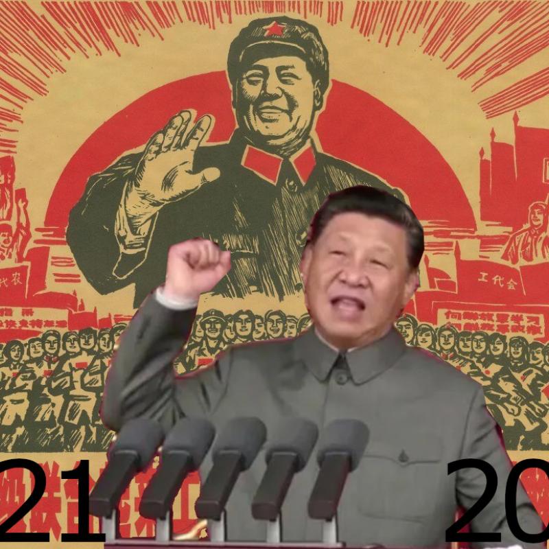 Xi Jinping + Mao Zedong (arte grafica Il Ridotto).
