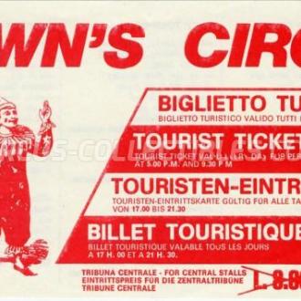 Un biglietto del Clown's Circus (fonte: circus-collectibles.com).