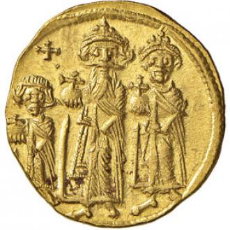 Un eraclio d'oro del VII secolo (fonte: deamoneta.com).
