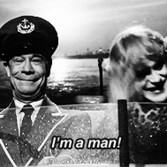 Joe E. Brown a Jack Lemmon nella scena finale di A qualcuno piace caldo, regia di Billy Wilder 1959; fonte: gifer.com).